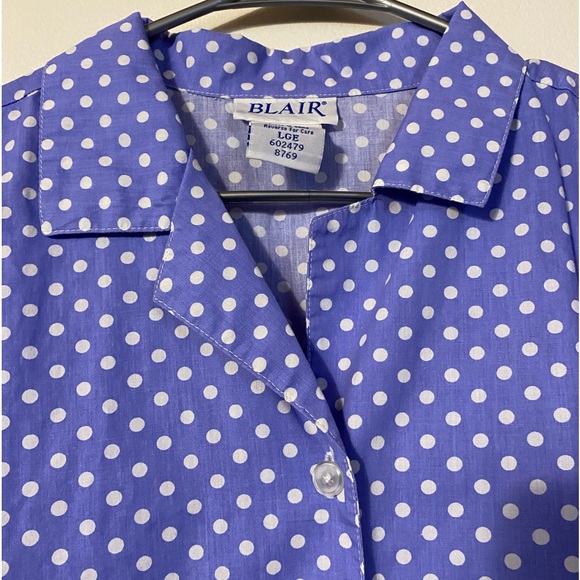 Blair short sleeve polka dot button down blouse - Picture 3 of 5